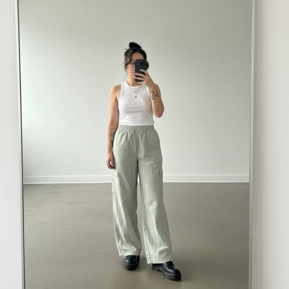 PacSun Relaxed Fit Wide Leg Khaki Tan Cargo Pants